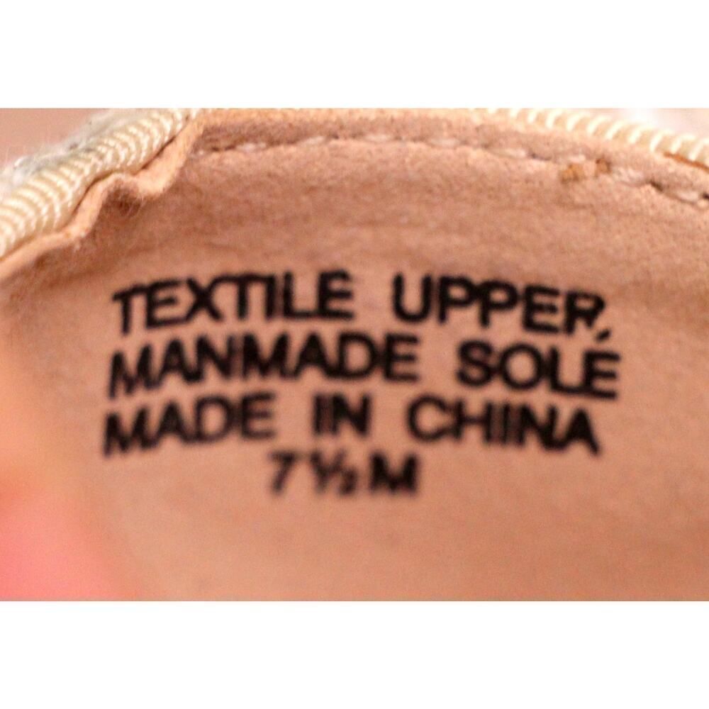 ANN TAYLOR BOW CREAM BEIGE TWEED TEXTILE POINTED TOE FLAT BALLET SHOES Sz 7.5 - Picture 7 of 10